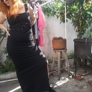 Marciano Black Belted Maxi Skirt